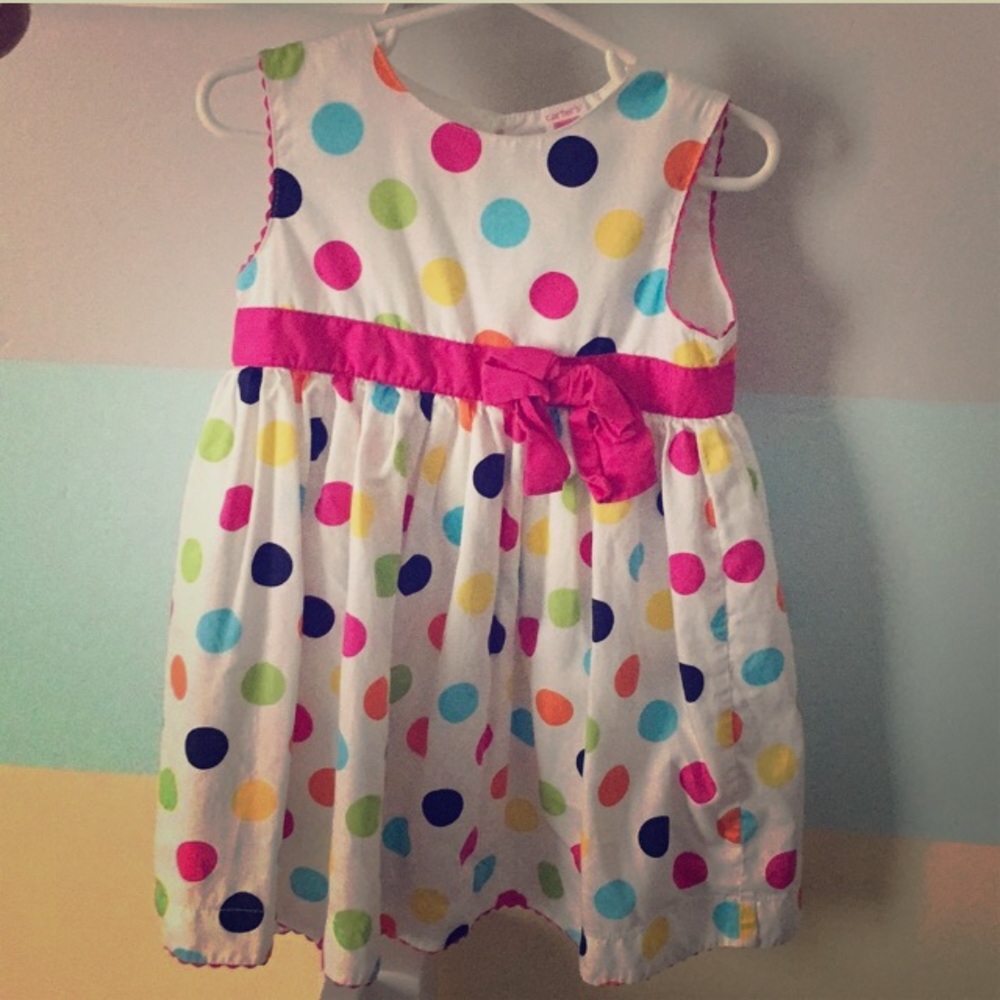 Carters : Polka Dot Party Dress w/ Pink Bow 24M